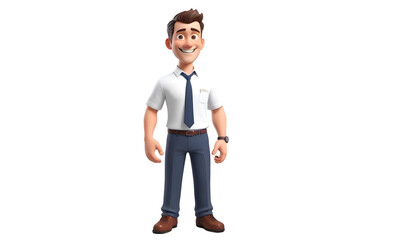 Obraz premium 3D Illustration of a Smiling Business Man isolated on transparent background.
