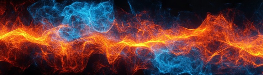 Abstract Fire and Ice Art.