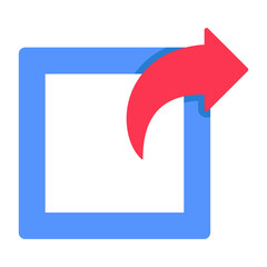 Modern style icon of turn right arrow