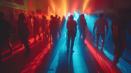 Vintage Party: A Picture of a Crowded Nightlife Scene with 80s and 90s Music