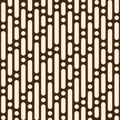 seamless pattern of white lines and dots on a brown background
