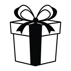 black gift box silhouette vector art, Gift box icon Silhouette vector illustration, Christmas gift box
