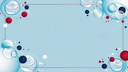 Fototapeta premium An abstract blue background with dynamic bubbles and circles