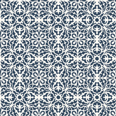 Black and white seamless pattern with arabesques  in a retro style. Vector illustration