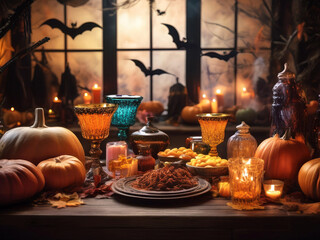 Halloween party decoration in a house