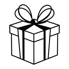 black gift box silhouette vector art, Gift box icon Silhouette vector illustration, Christmas gift box