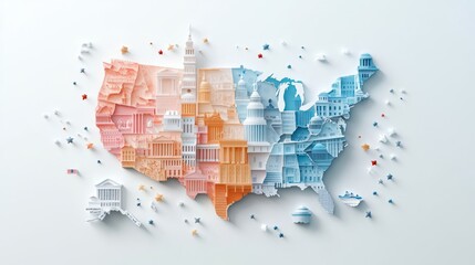 A symbolic depiction of the U.S. electoral college system colorful graphics and charts explaining its complexity