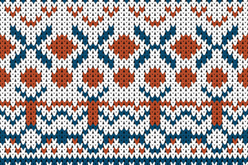 
Christmas knitted Pattern, Winter Holiday Seamless Knitted Pattern, Soft rhombus argyle knitting texture geometric vector seamless. Jacquard knit effect ornament. Scandinavian style