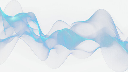 Abstract blue wave, transparent background