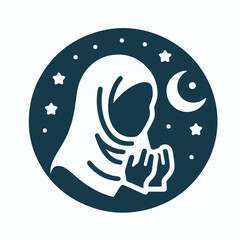 Muslim woman pray icon. Simple element from muslim collection..eps