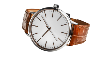 A clock isolated on a transparent background, highlighting its design and details. Ideal for time-related projects, scheduling materials, or educational content.