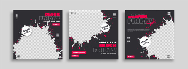 Black friday sale social media post design template. Suitable for social media, flyers, banner, and web.