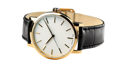 A clock isolated on a transparent background, highlighting its design and details. Ideal for time-related projects, scheduling materials, or educational content.