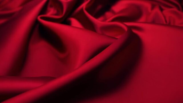 red satin fabric flutter in wind