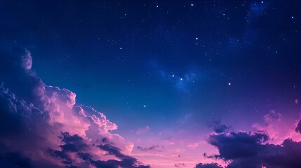 Naklejka premium Celestial Nocturne: The Symphony of Twilight and Stars