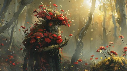 Enchanted Forest Creature: A Digital Painting of a Fantasy Being