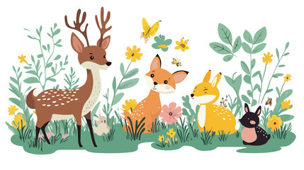 Animal Puzzle Concept Task to Find Deer and Ducks