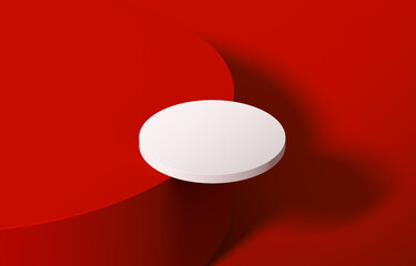 Minimalism abstract background, pedestal. 3D illustration.