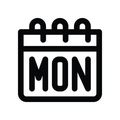 monday icon. vector line icon for your website, mobile, presentation, and logo design.