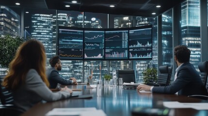 Investors in a modern boardroom