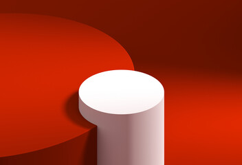 Minimalism abstract background, pedestal. 3D illustration.