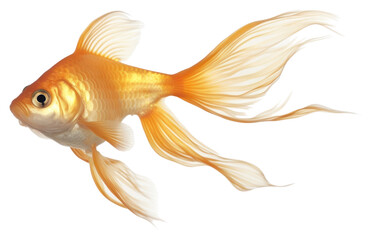 Fototapeta premium PNG A gold fish goldfish animal white background.