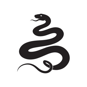 recommend clip art: snake vector, art silhouette logo design black and white style template 