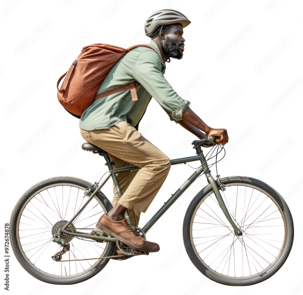 Canvas Prints An african man riding a bike sports bicycle vehicle.