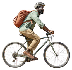 Naklejka premium An african man riding a bike sports bicycle vehicle.