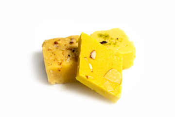 Closeup of traditional Indian milk dessert made with milk and pulses during festivals.