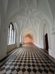 Fototapeta premium arched vaulted corridor of a medieval building