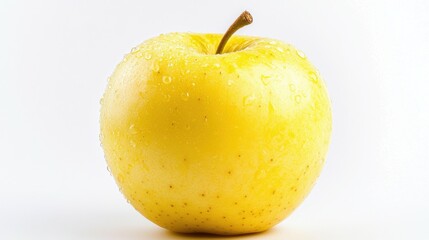 Yellow Apple isolated on white background, Fresh Red Apple with leaf on white background, With clipping path.