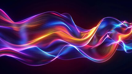 Abstract glowing neon wave background.
