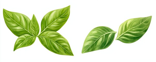 Fototapeta premium Vibrant green leaves, showcasing intricate textures and natural beauty, perfect for botanical designs and eco-friendly themes.