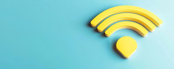 Obraz premium WiFi symbol integrated with frequency wave patterns, sleek tech design, 3D illustration