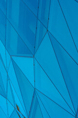 Geometric blue glass.