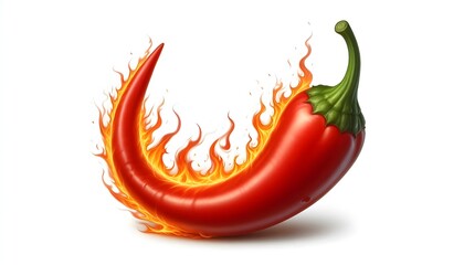 red hot chili pepper on fire