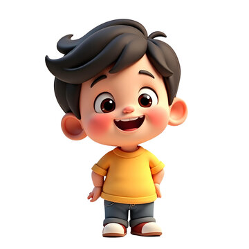 recommend clip art: Smiling kids 3d render cartoon character