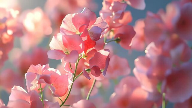 Sweet Pea Flowers in Bloom