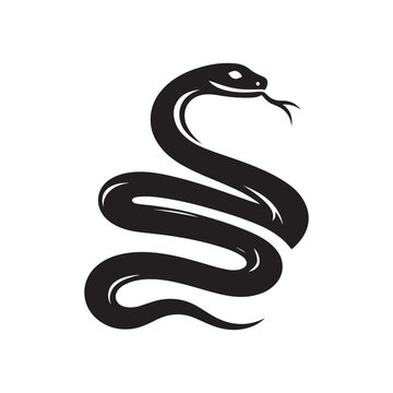 recommend clip art: snake vector, art silhouette logo design black and white style template 
