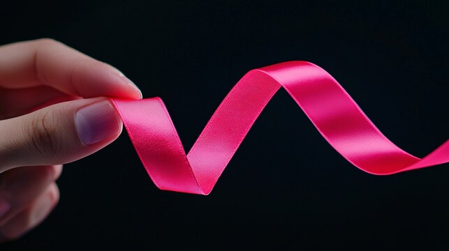 Breast cancer prevention campaign commercial stock photo symbolic ribbon industrial color grading high definition