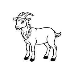  Goat vector icon lineout and outline icon vector illustration.