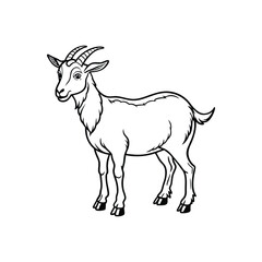  Goat vector icon lineout and outline icon vector illustration.