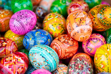 colorful Easter eggs, Easter background