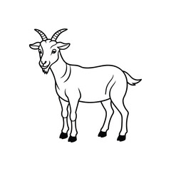  Goat vector icon lineout and outline icon vector illustration.