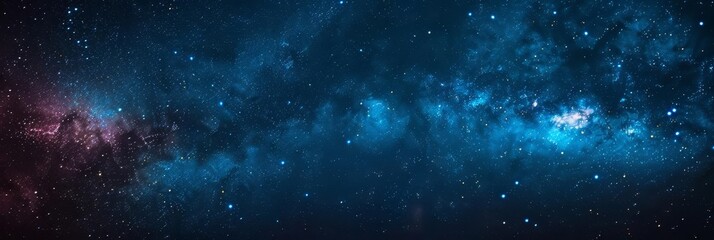 Obraz premium Abstract space background with blue and purple nebulae.