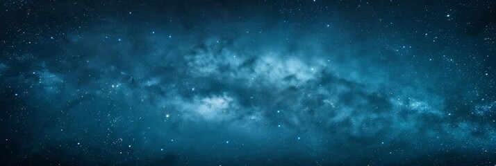 Fototapeta premium Abstract blue nebula background with stars.