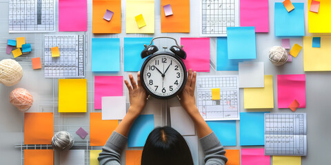 A visual representation of a time management matrix with tasks categorized by urgency and importance, emphasizing strategic planning and prioritization in time management.