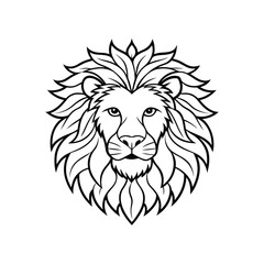 Lion black head vector silhouette icons icon set on white background.