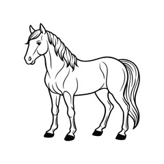 Line out horse icon, vector stock modern horse on white background.